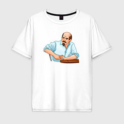 Мужская футболка оверсайз Ленин в раздумьях