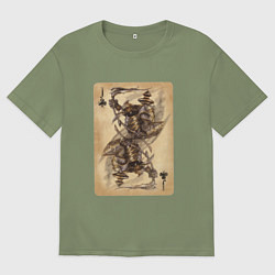 Футболка оверсайз мужская Fable III Воин бездны, валет крести, цвет: авокадо