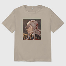 Футболка оверсайз мужская Цзин Юань, цвет: миндальный