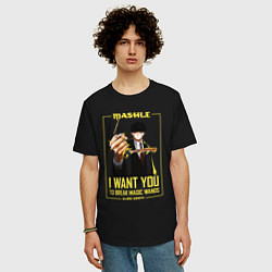 Футболка оверсайз мужская I want you to break magic wands, цвет: черный — фото 2