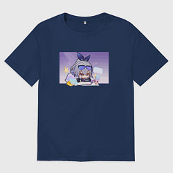 Мужская футболка оверсайз Милая Сильвер Вульф