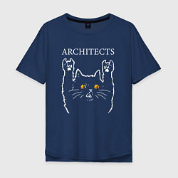 Мужская футболка оверсайз Architects rock cat