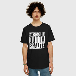 Футболка оверсайз мужская Straight outta Skalitz, цвет: черный — фото 2