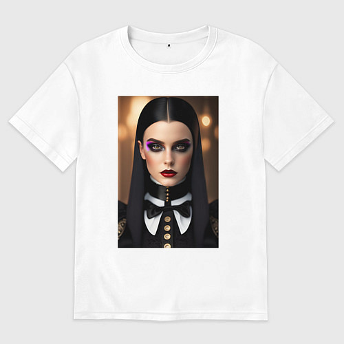 Мужская футболка оверсайз Уэнсдей А / Белый – фото 1