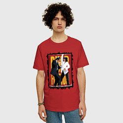 Футболка оверсайз мужская Криминальное чтиво - танец, цвет: красный — фото 2