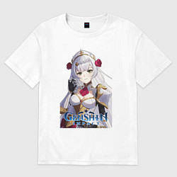 Футболка оверсайз мужская Genshin Noelle, цвет: белый