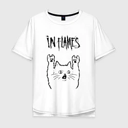 Футболка оверсайз мужская In Flames - rock cat, цвет: белый