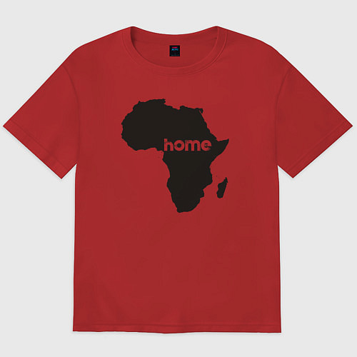 Мужская футболка оверсайз Africa home / Красный – фото 1