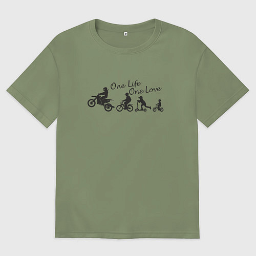 Мужская футболка оверсайз One life one love / Авокадо – фото 1