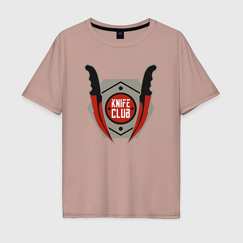 Мужская футболка оверсайз Knife club / Пыльно-розовый – фото 1