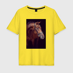 Футболка оверсайз мужская Лошадь во всей красе, цвет: желтый