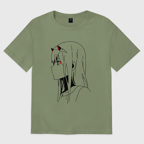 Мужская футболка оверсайз Милый во франксе - line / Авокадо – фото 1