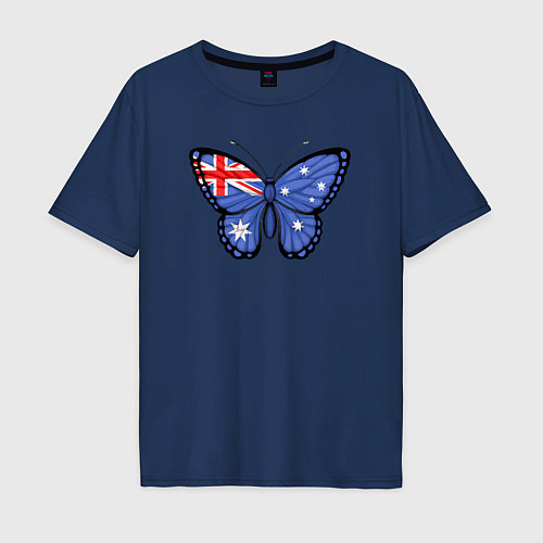 Мужская футболка оверсайз Австралия бабочка / Тёмно-синий – фото 1