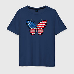Мужская футболка оверсайз США бабочка