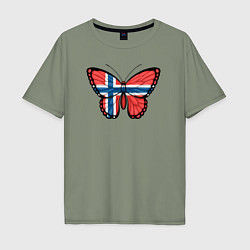 Мужская футболка оверсайз Норвегия бабочка
