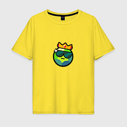Футболка оверсайз мужская Кристалл король - спрей Бравл старс, цвет: желтый