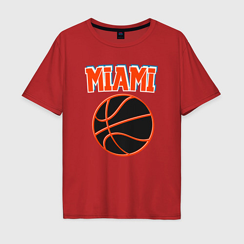Мужская футболка оверсайз Miami ball / Красный – фото 1