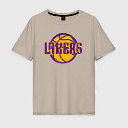 Мужская футболка оверсайз Lakers ball