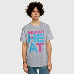 Футболка оверсайз мужская Miami Heat style, цвет: меланж — фото 2