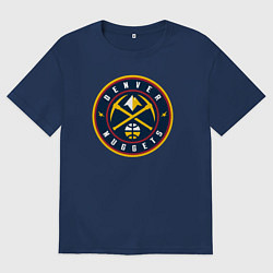 Футболка оверсайз мужская Denver Nuggets, цвет: тёмно-синий