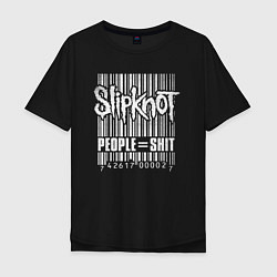 Футболка оверсайз мужская Slipknot bar code, цвет: черный