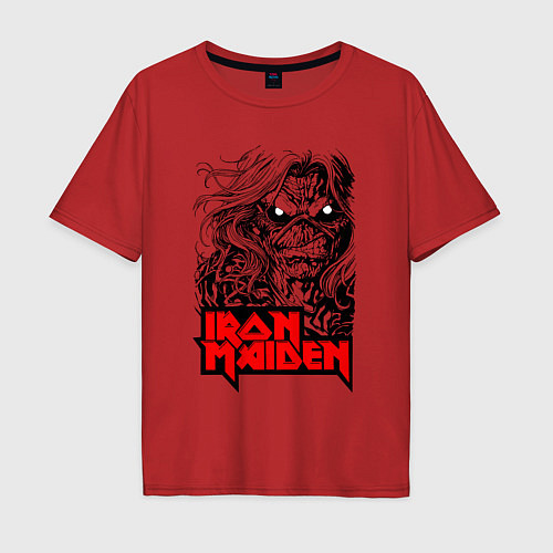 Мужская футболка оверсайз Iron Maiden eyes / Красный – фото 1