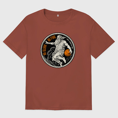 Мужская футболка оверсайз Нет крови нет фола / Кирпичный – фото 1