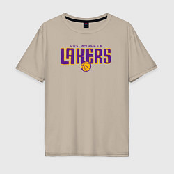 Футболка оверсайз мужская Team Lakers, цвет: миндальный