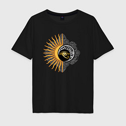 Мужская футболка оверсайз С солнцем и луной