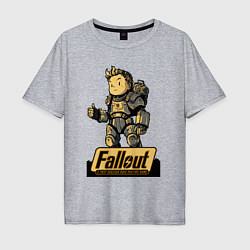 Футболка оверсайз мужская Vault boy in armor, цвет: меланж