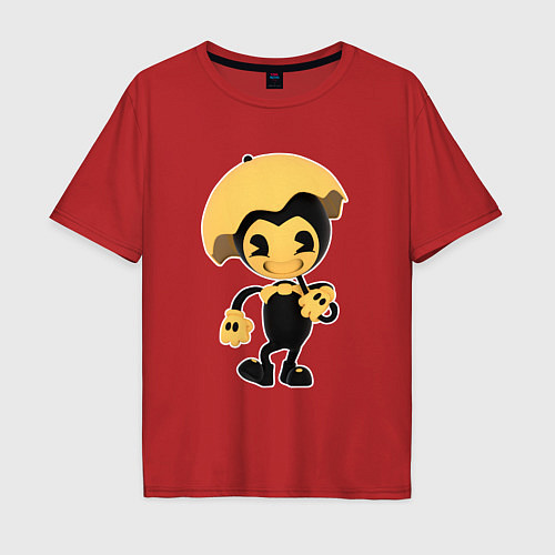 Мужская футболка оверсайз Бенди с зонтиком / Красный – фото 1