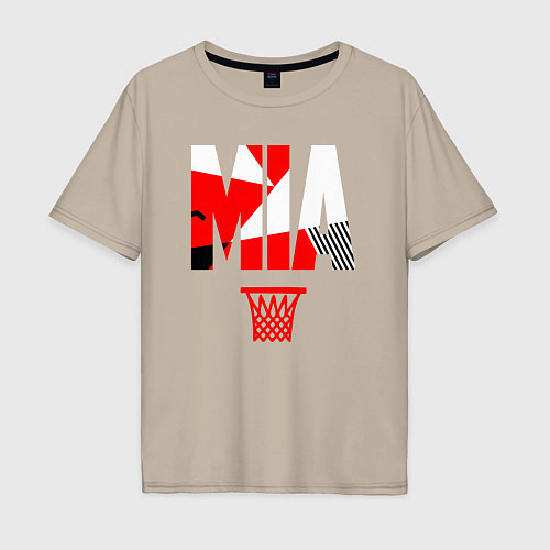 Мужская футболка оверсайз Miami buckets / Миндальный – фото 1