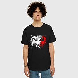 Футболка оверсайз мужская Mass Effect N7 - shooter - logo, цвет: черный — фото 2