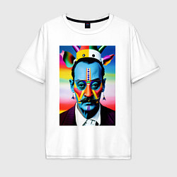 Мужская футболка оверсайз Salvador Dali - pop art - neural network
