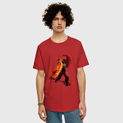 Футболка оверсайз мужская Street Fighter 6 Ken, цвет: красный — фото 2