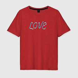 Мужская футболка оверсайз Love в стиле неон