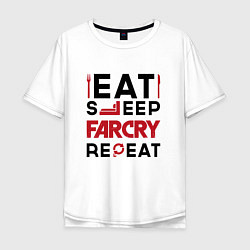 Мужская футболка оверсайз Надпись: eat sleep Far Cry repeat
