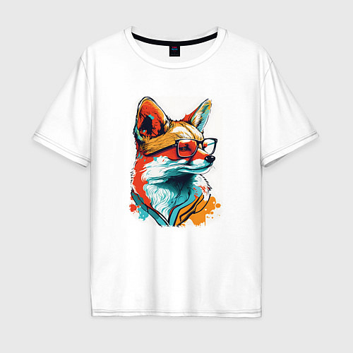 Мужская футболка оверсайз Wise Fox / Белый – фото 1