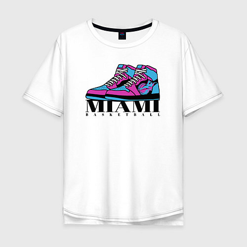 Мужская футболка оверсайз Basketball Miami / Белый – фото 1