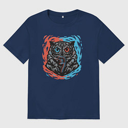 Мужская футболка оверсайз Ночной охотник-сова