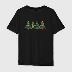 Мужская футболка оверсайз Новогодние деревья