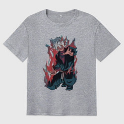 Футболка оверсайз мужская Огненный Габимару, цвет: меланж