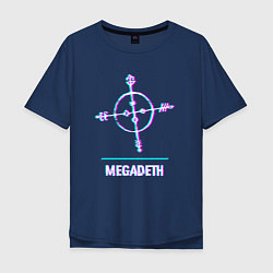 Мужская футболка оверсайз Megadeth glitch rock