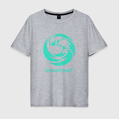 Мужская футболка оверсайз Beastcoast logo / Меланж – фото 1