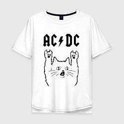 Мужская футболка оверсайз AC DC - rock cat