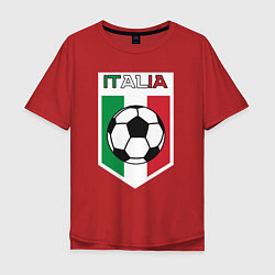 Футболка оверсайз мужская Футбол Италии, цвет: красный