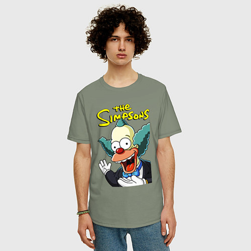 Мужская футболка оверсайз Krusty the clown / Авокадо – фото 3