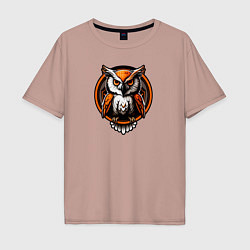 Мужская футболка оверсайз Оранжевая сова
