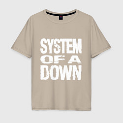Футболка оверсайз мужская SoD - System of a Down, цвет: миндальный