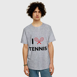 Футболка оверсайз мужская I Love Tennis, цвет: меланж — фото 2